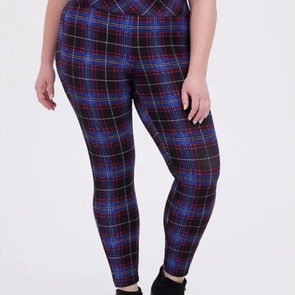 Torrid Black and Blue Plaid Leggings bundle 2 or more of Torrid leggings - 10 ea
